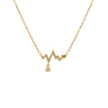 Unique Design Simple Geometric Fashion Jewelry Stainless Steel 18K Gold Heartbeat Shape Zircon Pendant Women Luxury Necklace