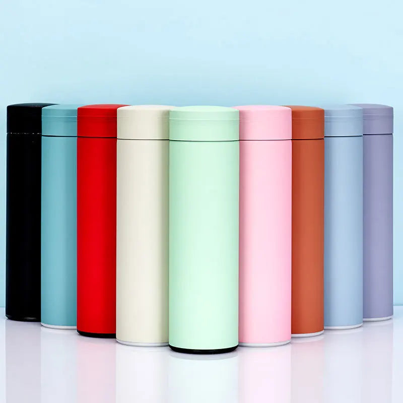Wholesale 500ml Double Walled Tumblers Stainless Steel Vacuum Insulated Sports Drinking Water Bottle with Time Marker
