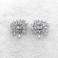 Sterling Silver 3*3mm Semi Mount Stud Earrings Empty Frame Support Blank Setting S925 Base Without Center Stone for DIY Inlay