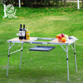 Outdoor Camping Portable Aluminum Picnic Table Self-Driving Adjustable Folding Multifunctional Barbecue Outdoor Furniture