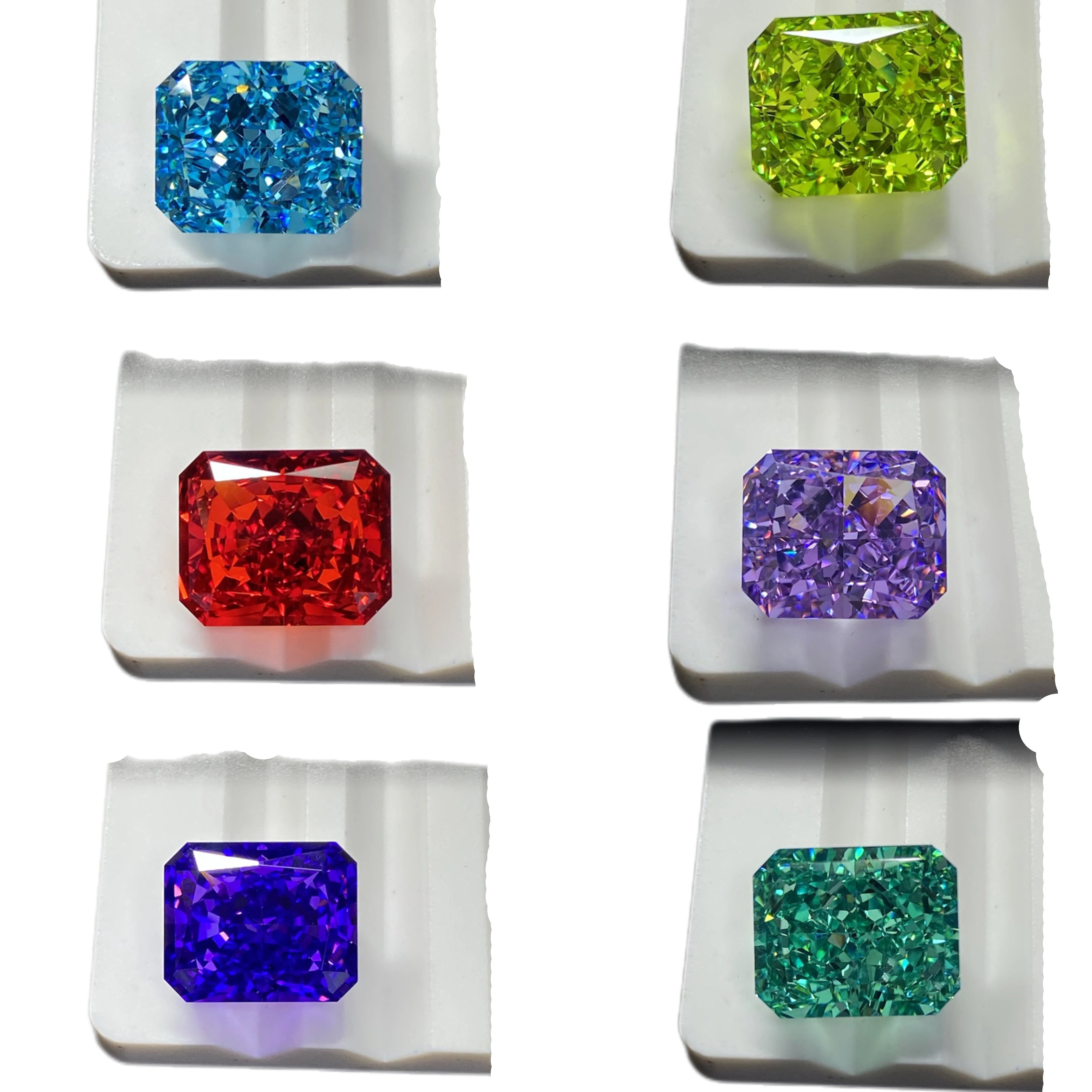 Octagon CZ 26 Colors Iced Crushed Cut 13x18mm Synthetic Cubic Zirconia Gemstone