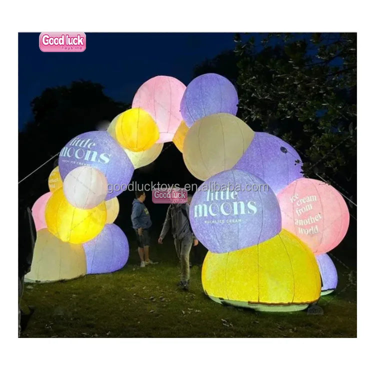 Custom Outdoor Large Event Decorations Inflatable Advertising Flower Archway Inflatable Balloon Arch Stand for Wedding