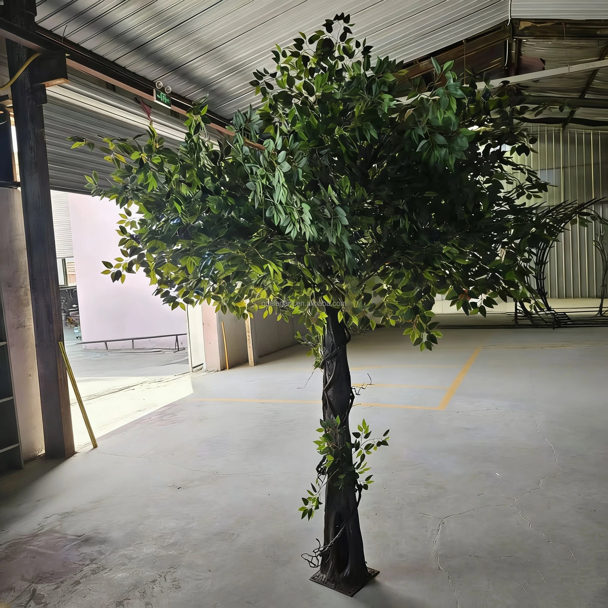 EG-VI041 Enchanted Forest Wedding Decor Silk Artificial Banyan Tabletop White and Green Tree Centerpieces