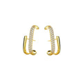 Wholesale 2022 New Winter Creative Women Zircon Earring Hiphop Party Gift Gold Plated 925 Sterling Silver Stud
