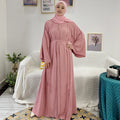 Wholesale Modern Islamic Clothing Abaya Women Wrinkle Polyester Women Muslim Dress Front Open Abaya Traditional Muslim Clothing