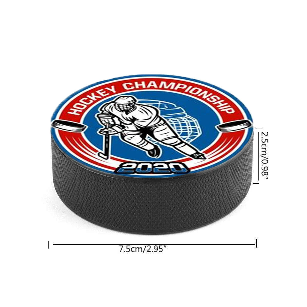 Wholesale Customized Official 75mm X 25mm Rubber Ice Hockey Puck with P92 Blade Pattern and Custom Printed Logo