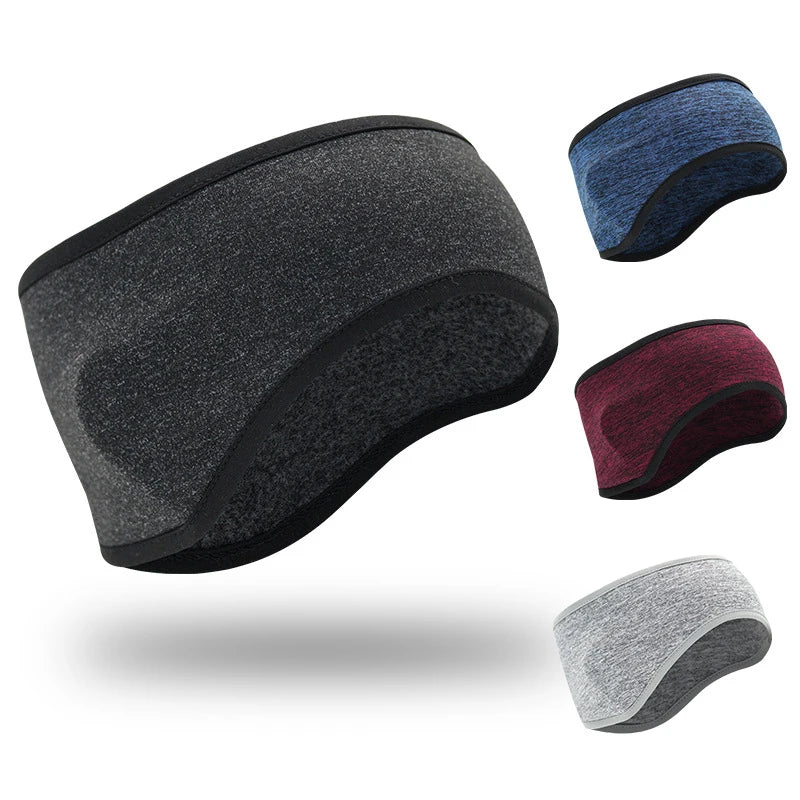 Winter Windproof Cycling Running Elastic Ear Muffs Warmer Protection Ski Fleece Run Sports Wide Headband