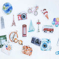 46pcs Per Pack Holiday Vacation Scrapbooking Sticker Travel for Album Diary Stickers Camera Labels Students Sticker