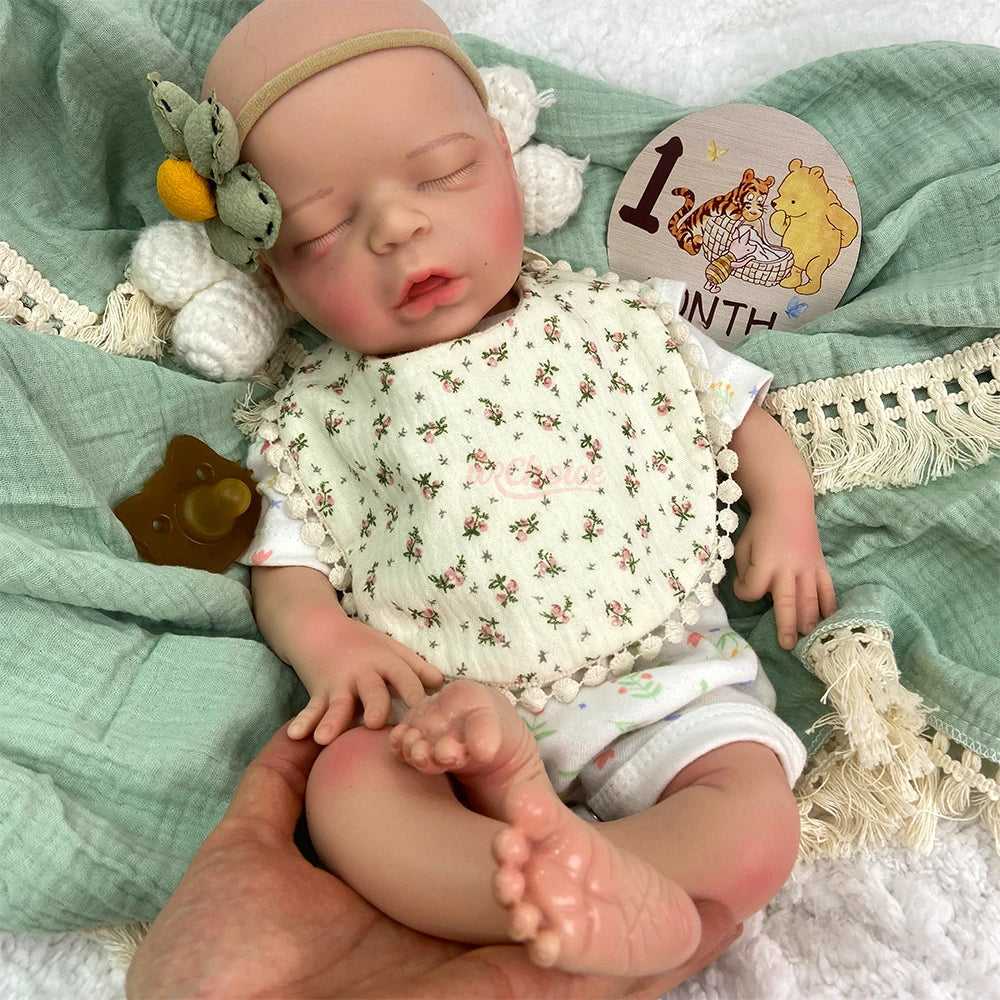 Suave Handcraft 18Inch Full Silicone Reborn Doll Girl Realistic Vein Detail Memorial Collection Healing Companion Gift