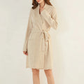 24/25 100% Cashmere Robe Knitting Fashion Knitted Plain Color Women Cashmere Sleepwear Robe 436