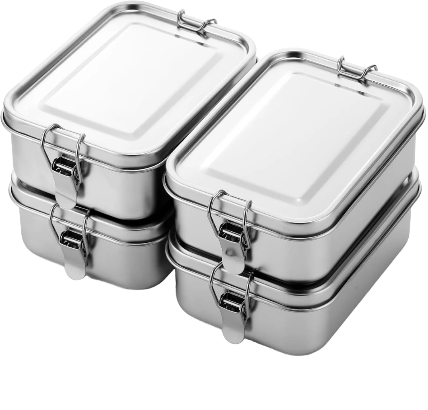 800ml Rectangle Meal Box Leakproof 304 Stainless Steel Food Storage Containers with Lids Bento Lunch Box