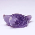 Huiying 23*33mm Reliable Natural Crystal Amethyst Carved Fox Head Gemstone Carved Animals Crafts