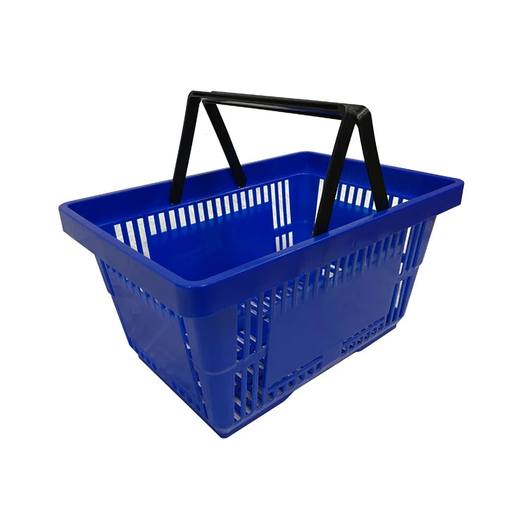 Shopping Basket Supermarket Blue Shopping Basket Large Plastic Baskets with Handles
