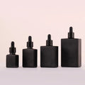 High-Grade 15ml 30ml 50ml 100ml Square Essential Oil Glass Dropper Bottles Super White Frosted Matte Black for Skin Care Cream