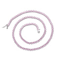BC104  3mm 16" 18" Brass Setting Pink CZ 3 Prong Tennis Chain Necklace for Women