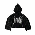 Custom logo High Quality Unisex Street Style 100% Cotton Autumn Casual Long Sleeve Knit Jacket Rhinestone and Print Hoodie