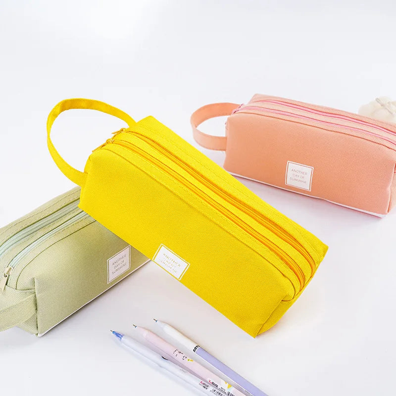 Pencil Case Canvas Shape Pencil Box Custom Print Cute Pencil Bag for School