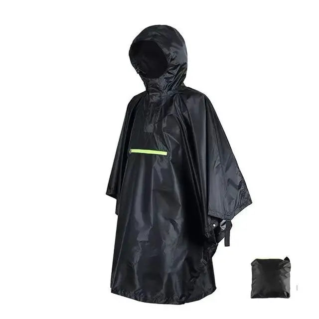 Lightweight Waterproof Breathable Eco-friendly PU Raincoat with Chest Zip Pocket for Outdoor Camping Hiking Travelling Fishing