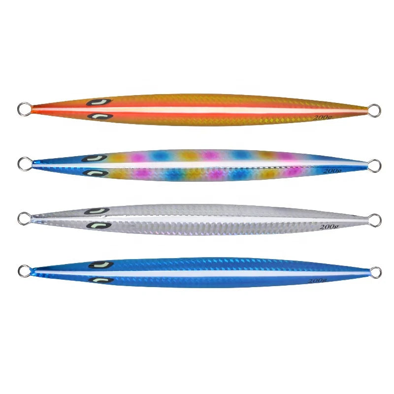 Slow Pitch Jig Lure Vertical 150g/200g/250g/300g/400g Jig Metal Fish Lure Fishing Tackle Fast Speed Sinking America Hot-Selling