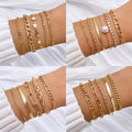 New Style Personalized Star Chain Multi-layer Stackable Bracelet Geometric Minimalist BraceletBangle for Women Fashion Jewelry