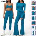 PASUXI Long Sleeve Sportswear Women Suit Fitness Seamless Sports Suit Workout Clothes Tracksuit Sports Outfit Gym Clothing Wear