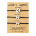 3pcs/set Mother's Day Gift Adjustable Wax Cord Knot Mother and Daughter Stainless Steel Charm Butterfly Bracelets Sets Jewelry