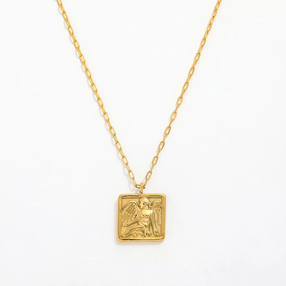 Joolim Jewelry 18K Gold Plated  Angel Pendant Necklace Stainless Steel Jewelry Wholesale
