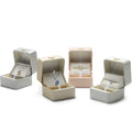 High-end LED Lamp Cream Color PU Leather Jewelry Packaging Box Wholesale Custom Ring Box with Logo