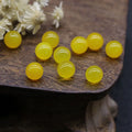 DIY New Natural Yellow Agate jewelry beads Aquamarine gemstone Sphere Ball pendant for sale