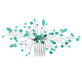 Wholesale Sweet Princess Green Crystal Handmade Wedding Hair Comb Girls Hair Accessories Headdress for Bride