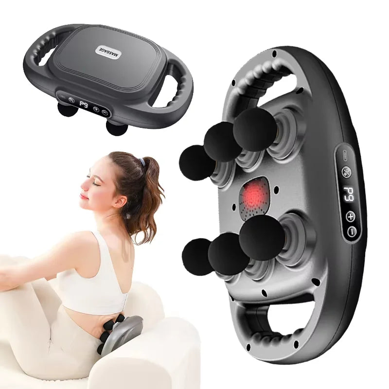 Relief Therapy Relaxation Waist and Leg Body Massage Gun with 6 Heads Vibration Blood Circulation Fascia Gun