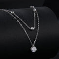 Factory Wholesale Layered Double Layer Moissanite Necklace Fashionable 0.5Carat 925 Sterling Silver Clavicle Chain Jewelry