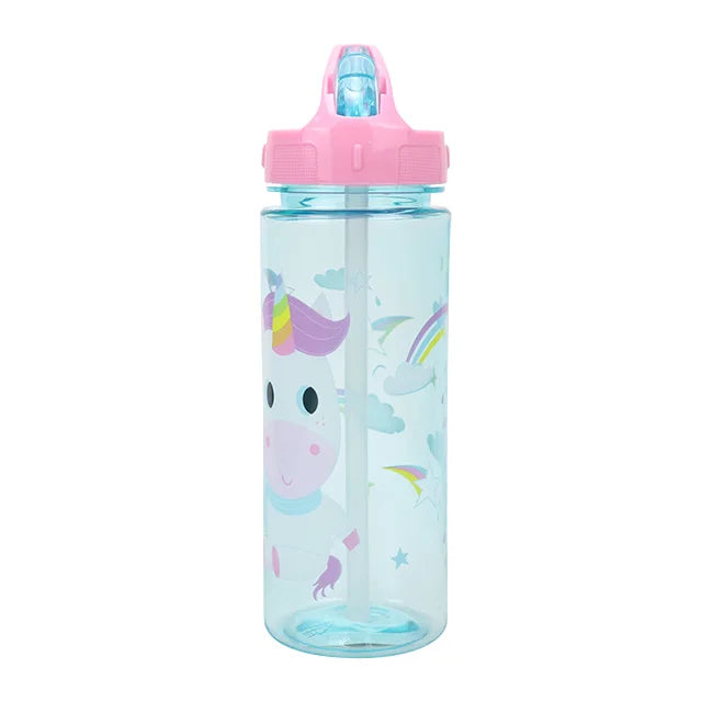 Bpa Free 600ML Plastic Kids Water Bottle Recycled Plastic Water Bottle Custom Cartoon Plastic Water Bottle