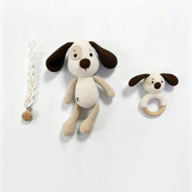 Wholesale Handmade PP Cotton Filled 25cm Organic Cotton Crochet Baby Bunny Comforter Toy