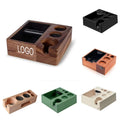Custom Logo Espresso Accessories Coffee Portafilter Holder Tamper Holder Walnut Wood Coffee Tamper Base Station for Coffee Bar
