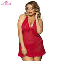 Plus Size Transparent One Piece Lace Night Female Adult Sex Sleepwear