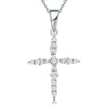Customized Cross Necklace Christmas Gift Jesus Pendant Plated Silver Cz White Gold Necklaces Trendy Fine Jewelry