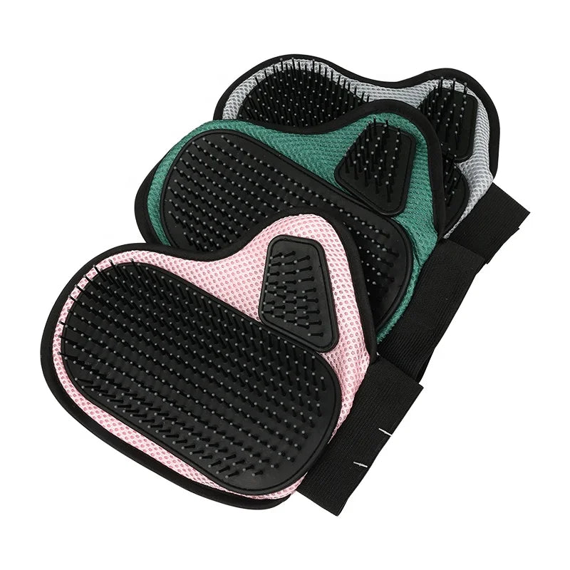 Factory Wholesale Long Pin Cat Hair Remover Glove Dog Pet Grooming Glove Pet Deshedding Brush Glove