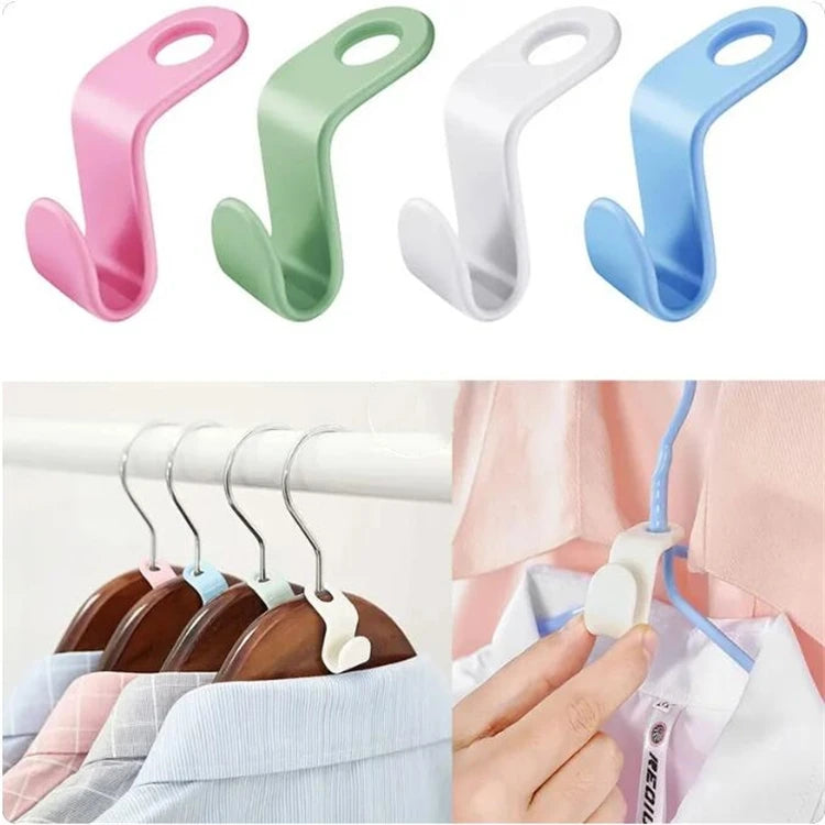 80pc Set Plastic Hanger Connection Hook Stackable Space Saving Storage Multifunctional Hanging Clothes Rack