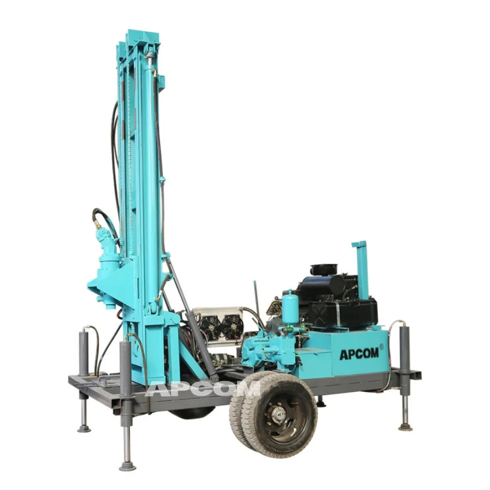 APCOM Portable Water Well Drilling Machine Trailer Well Drilling Trailer Mount Drilling Machine Water Borehole