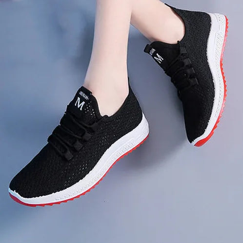 Women's Sports Sneakers Ladies Mesh Hollow Out Breathable Shoes Female Air Running Shoes Lightweight Gym Jogging Walking Shoes