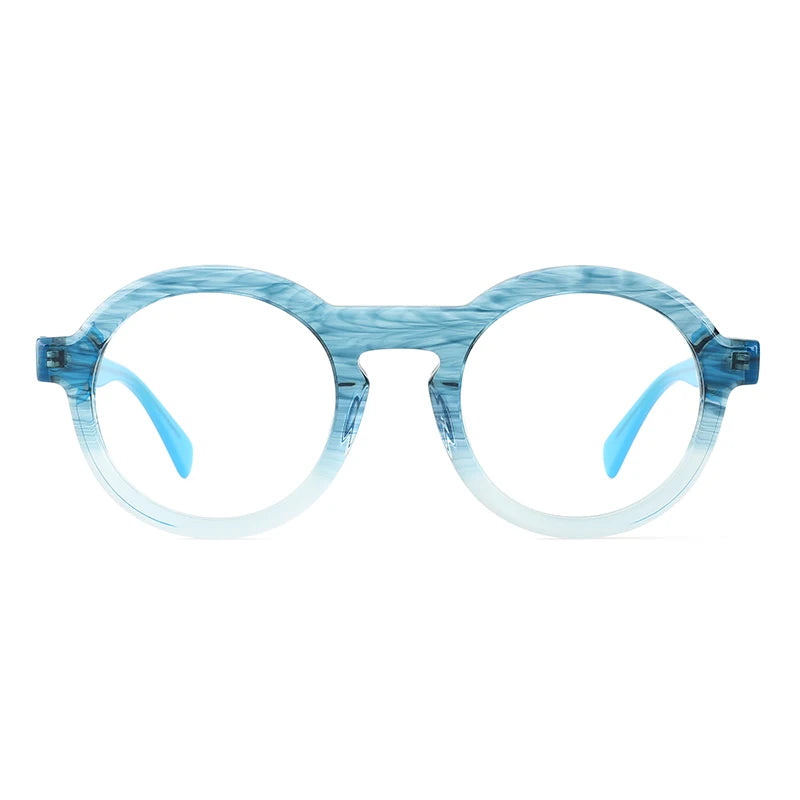 YC 2024 Optical Frame Eye Glasses Color Round Myopia Wholesale Custom Eyeglasses Acetate Glasses