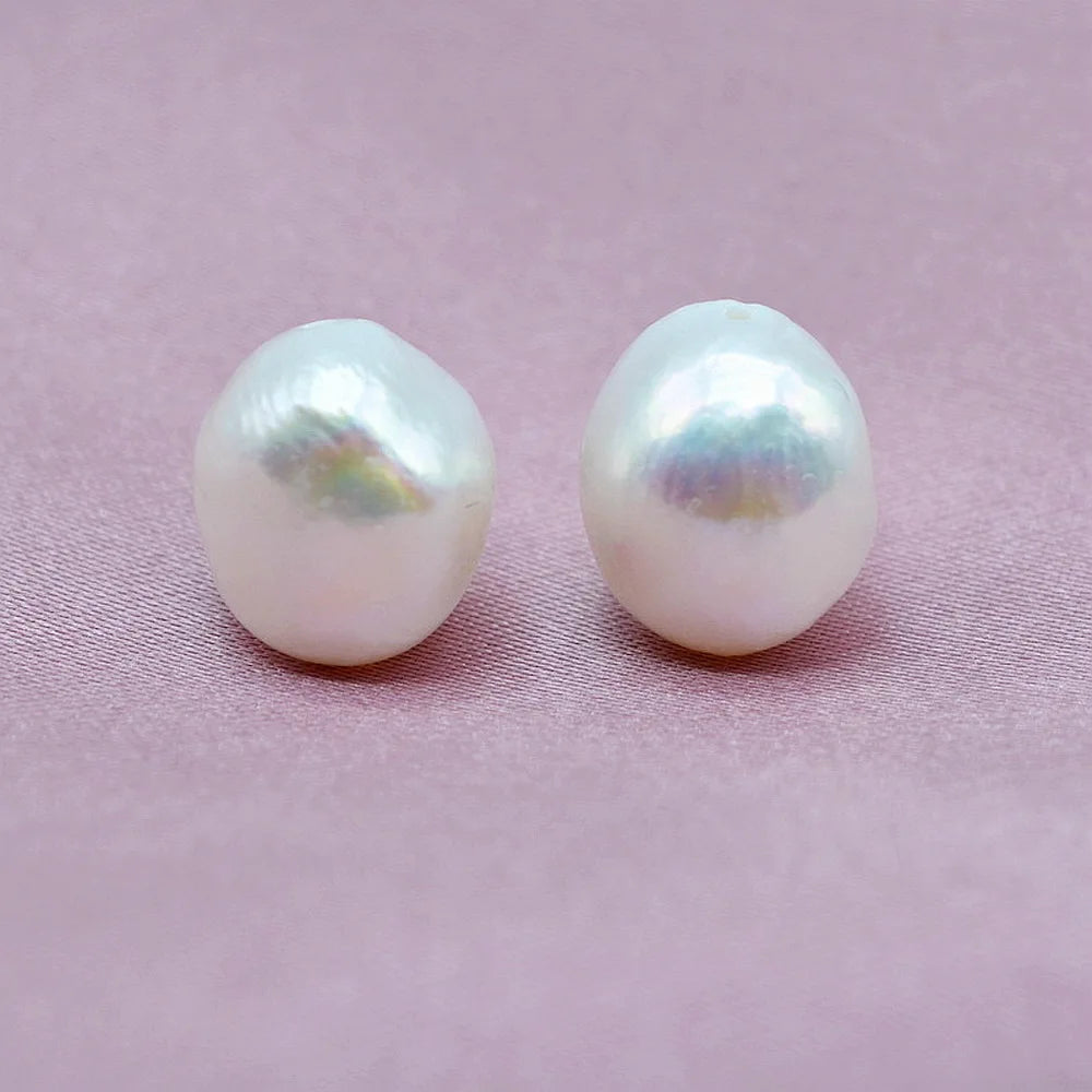 Hot Sale 10-11mm Baroque Shape Natural Freshwaterwater Pearl Earrings