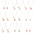 2Pcs/Set Butterfly Best Friend Necklaces Friendship Imitation Pearl Pendant Alloy Silver Plated Trendy Birthday Gifts with Card