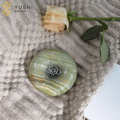YUSHI Modern Design Doughnut Stone Crafts Green Onyx Stone Storage Tray for Home Furnishings