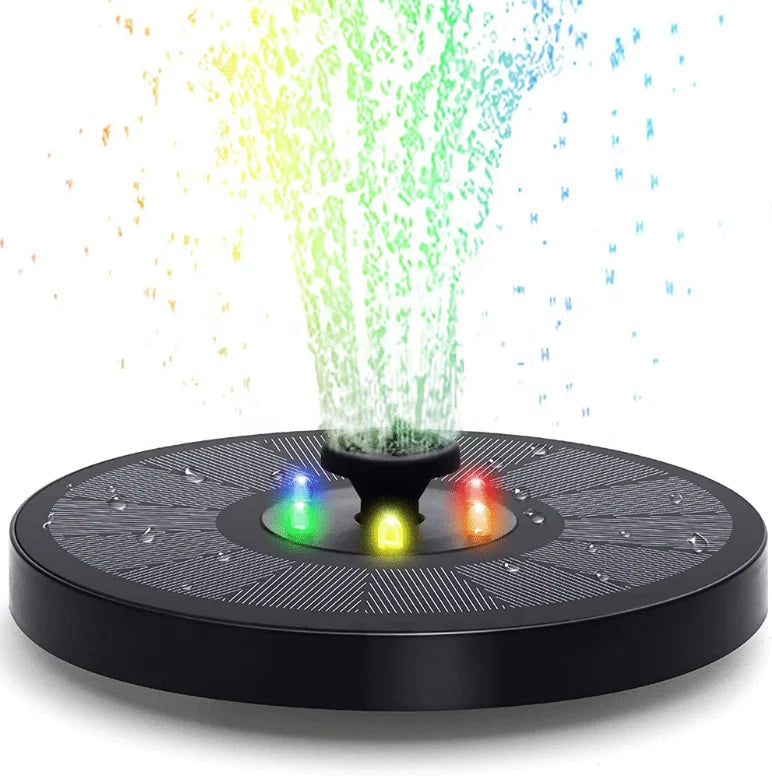 8 Nozzles 3W 7V Mini Floating Nigh Solar Powered Pond Bird Bath Garden Water Submersible Fountain Pump With RGB LED Light