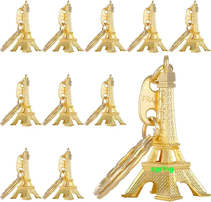 Eiffel Tower Retro Keychain French Souvenirs Promotional Carabiner Elegant Adornment for Cars & Keys