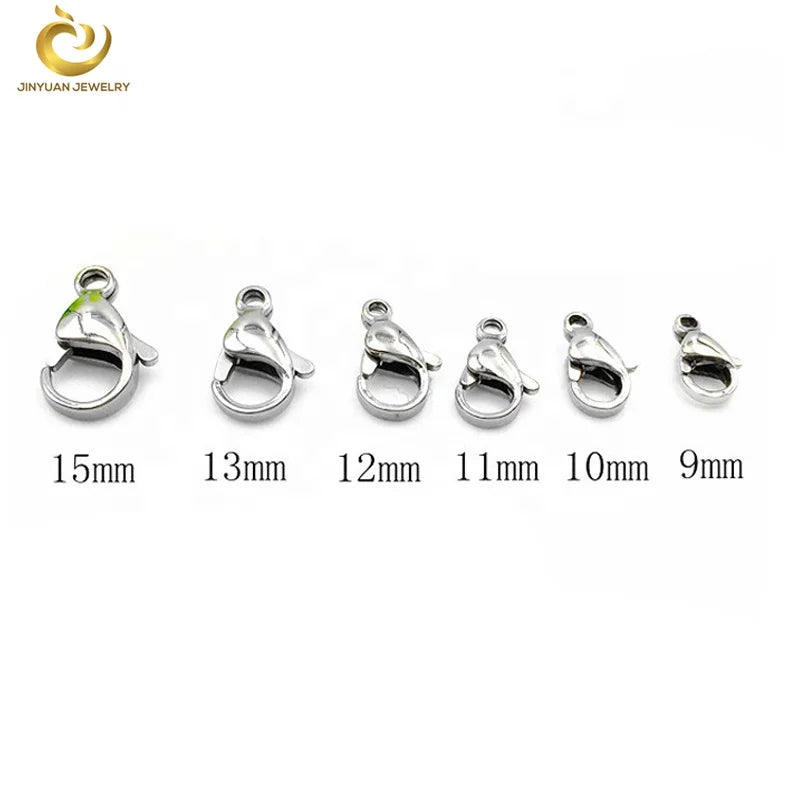 Factory Wholesale 18K Gold Plated Stainless Steel Polished Lobster Clasp for Bracelet and Necklace Making