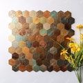 Hexagon Aluminium Plastic Composite 3d Self Adhesive Pvc Vinyl Wall Modern Bathroom Kitchen Backsplash Tile Peel and Stick