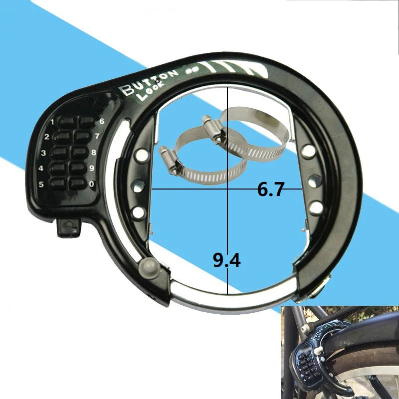 Steel Bicycle Lock 4-Digit Password Clamp Horseshoe Ring Frame Lock for Mountain/road/city Sharing Bike